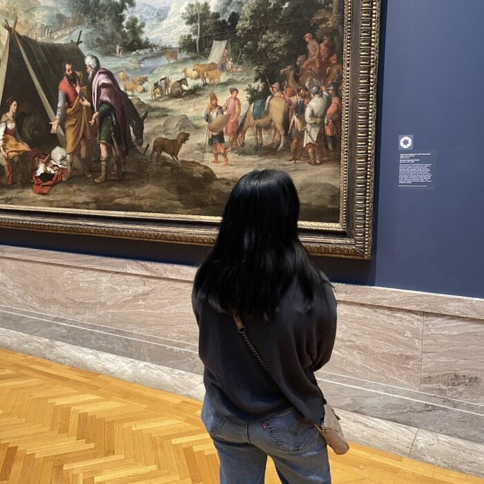 Looking at a painting at the Cleveland Museum of Art