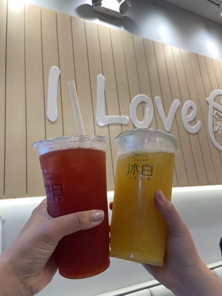 two fruity boba drinks from I'Milky